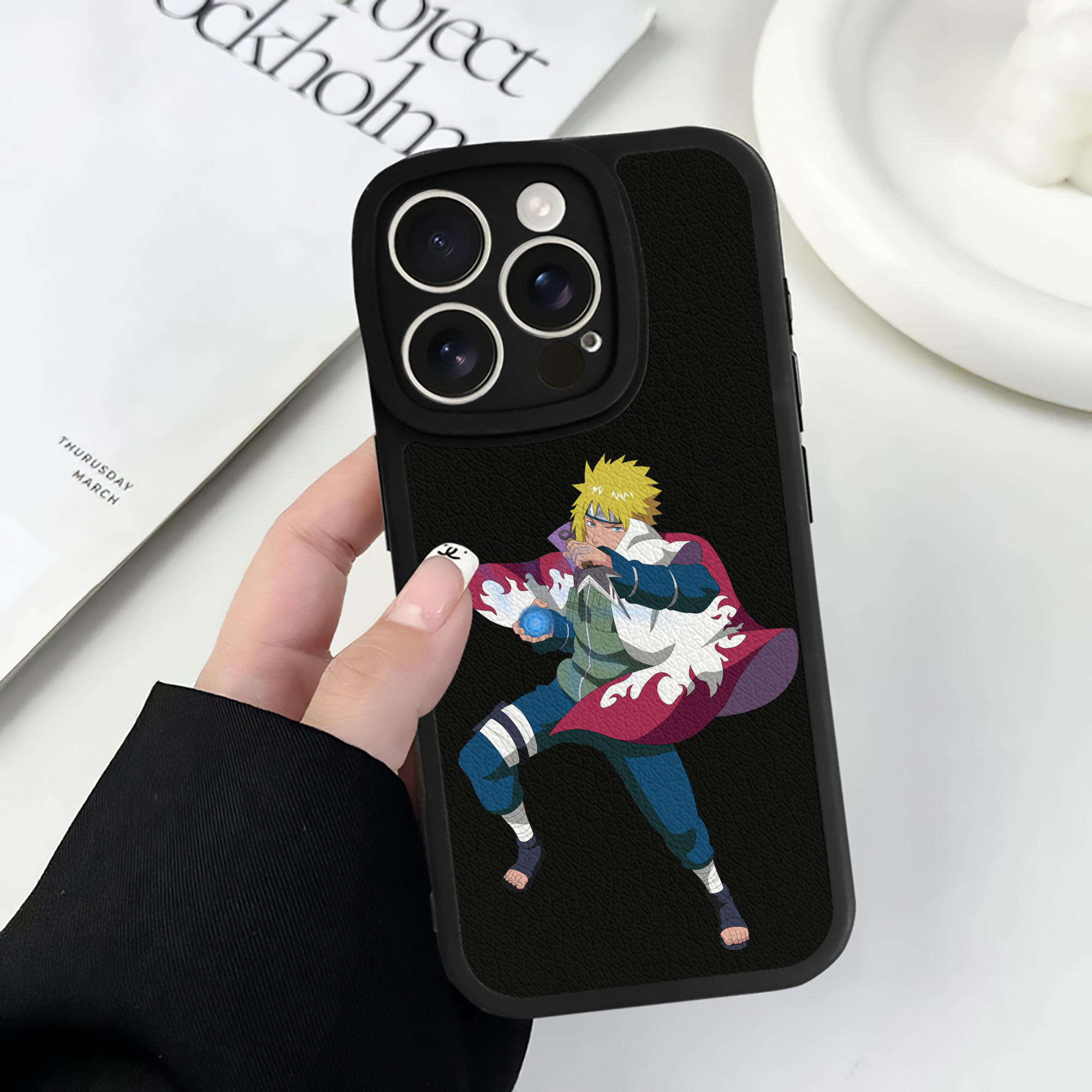 （画像用） NARUTO -ナルト- 波風 ミナト Namikaze Minato 【iPhone 16シリーズ対応】シリコンスマホケース（レザー調） 材質：シリコン